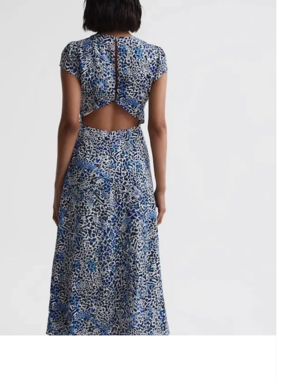NWT Reiss Blue Floral Print Midi Dress size 6 - Picture 2 of 5